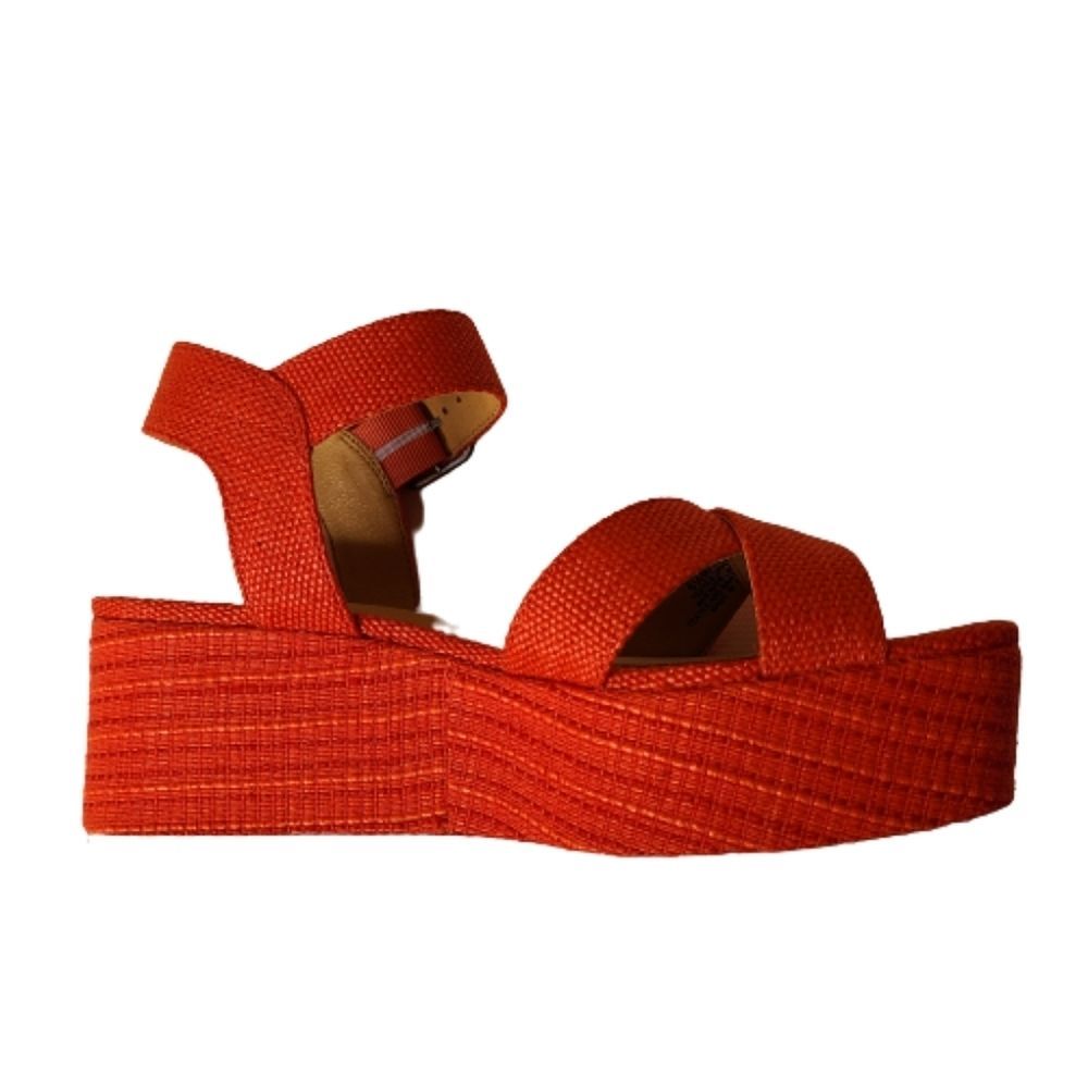 Lucky Brand Women's Bikaro Espadrilles Woven Strappy Sandal in Salmon Color